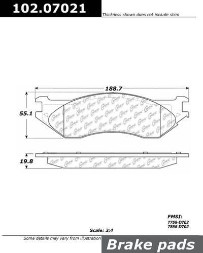 Centric 102.07021 brake pad or shoe, rear-c-tek metallic brake pads
