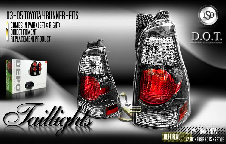Depo pair euro carbon fiber style altezza tail lights 03-05 04 toyota 4runner