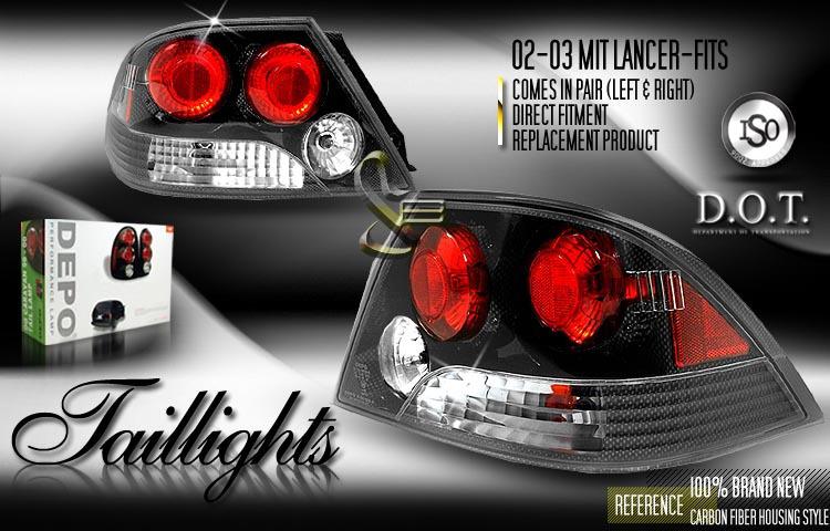 Depo pair euro carbon fiber style altezza tail lights 02-03 mitsubishi lancer