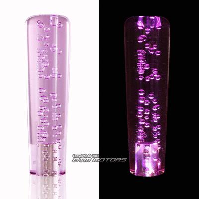Universal 150mm purple bubble 7 color led illuminated screw on stick shift knob