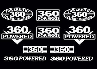10 decal set 360 ci v8 powered engine stickers emblems vinyl decals
