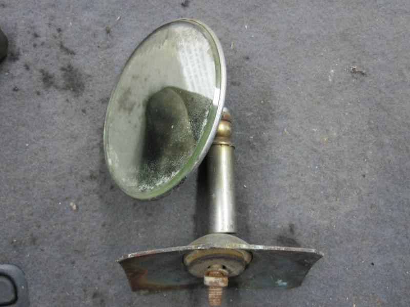 Small antique car sidemount spare tire mounted mirror 4 1/2"