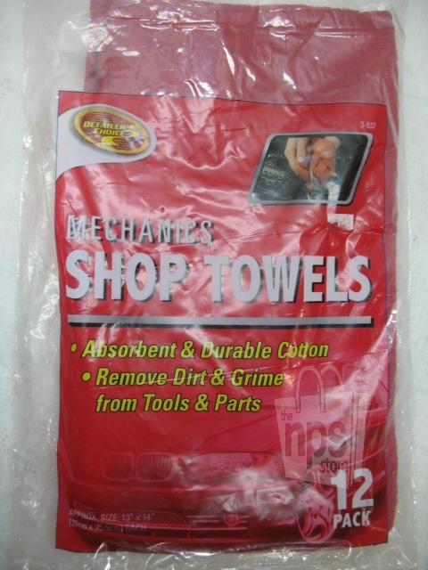 Detailer's choice 3-537 mechanics shop towels 13in x 14in cotton bag of 12 new