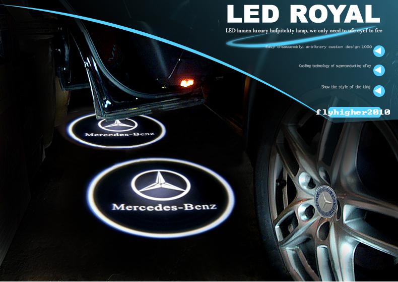 Car led shadow welcome projector door light/lamp for mercedes-benz auto c class
