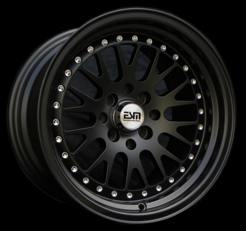 Matte black 15x8 15" ccw style wheels esm 007 4x100x114.3 et20 cb67.1 suzuki