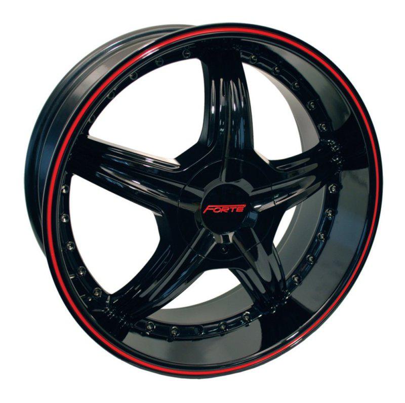 18x8 forte f45 redrum (black w/ red stripe) wheel/rim(s) 5x108 5-108 5x4.25 18-8