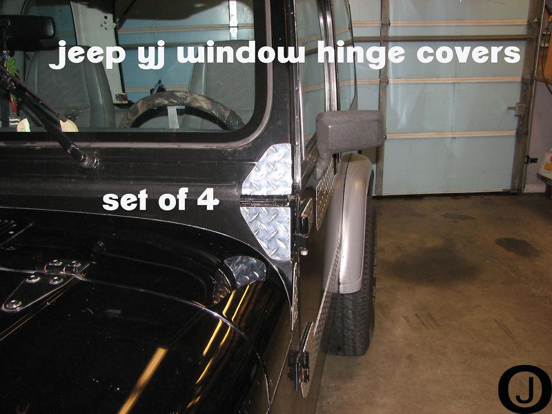 Jeep yj diamond plate window hinge covers