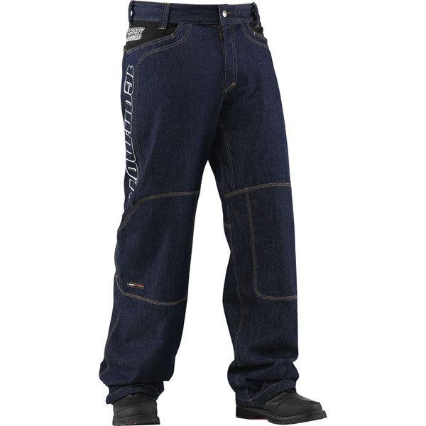 Blue w38 icon insulated denim riding pant