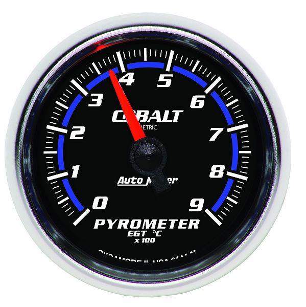 Auto meter 6144-m cobalt 2 1/16" electric metric pyrometer gauge kit 0-900˚c