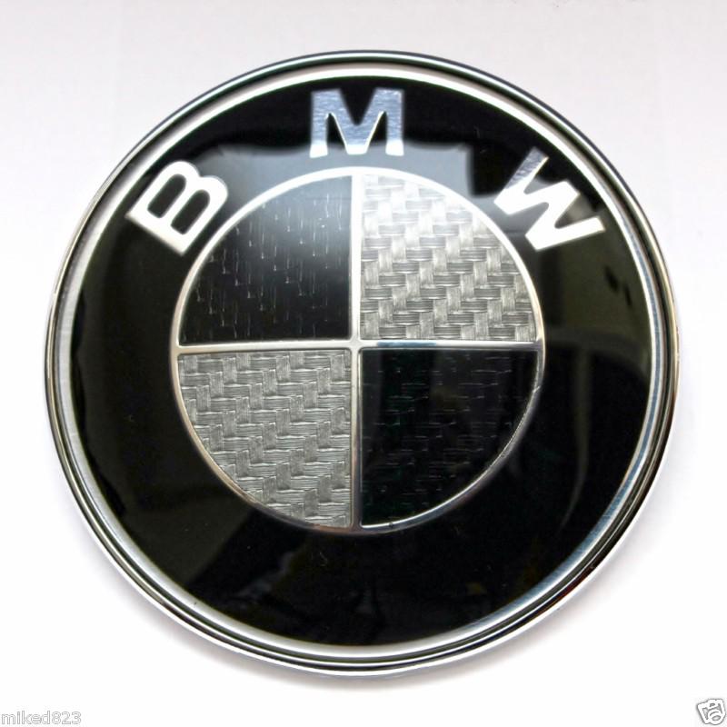 Lot of 10 bmw roundel emblem badge 82mm black/white carbon hood rear trunk 3.25