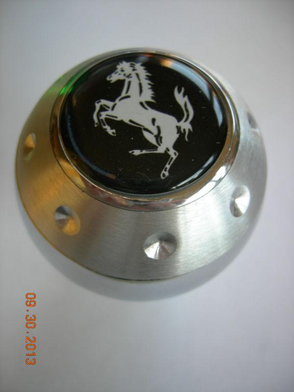 Ferrari horse aluminum gear shift knob black & white horse