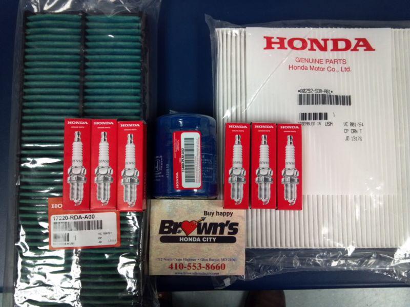 Genuine honda accord v6 tune up kit air / cabin / oil filter spark plugs 04-07