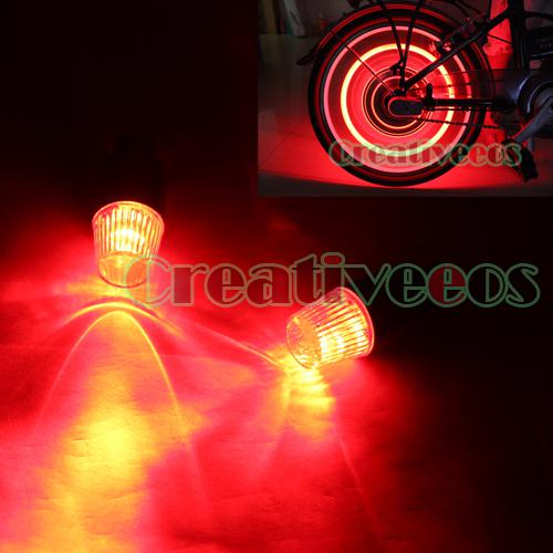 20x car bike motorcycle wheel tyre tire valve caps covers neon led lights red