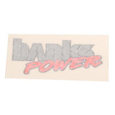 Banks power decal vinyl self-adhesive silver/red banks power logo 4.25"x1.875"