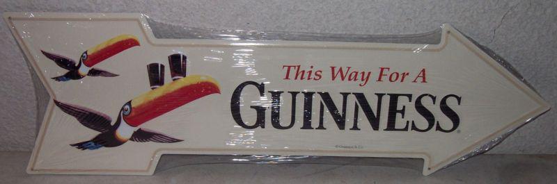 This way for a guinness aluminum tin arrow sign man cave garage rec room