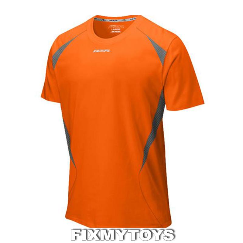 Oem polaris rzr orange w/grey mesh t-shirt sizes s-3xl