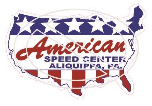 American speed center aliquippa, p.a. - nostalgic & vintage decal /sticker