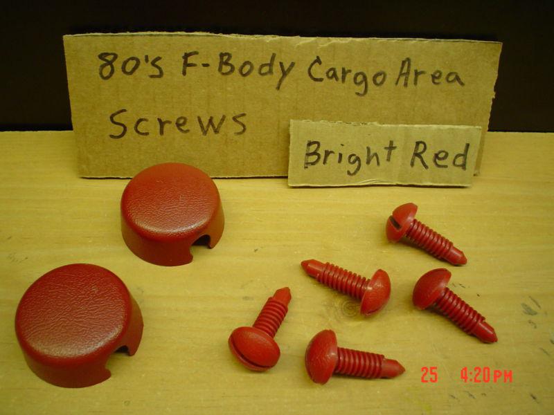 1992 trans am rear cargo panel screw s lift cover s camaro firebird bright red