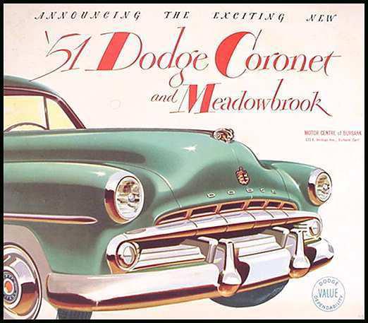 1951 dodge dlx. brochure mopar coronet meadowbrook