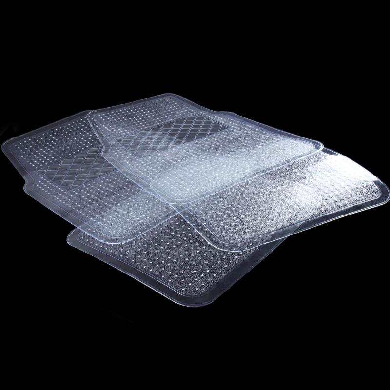 Adeco fl0217 all weather universal fit car floor mats, 4-piece, transparent