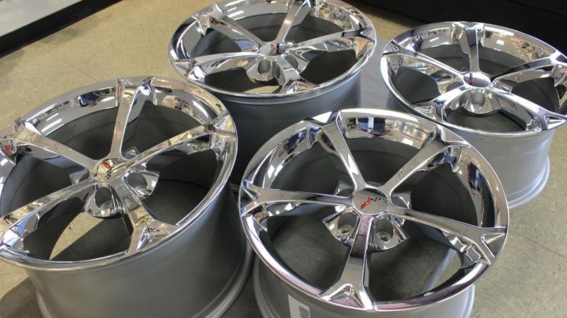 New gm oem chrome grand sport corvette wheels rims 2006-2013 c6 z06 zo6 size ls3