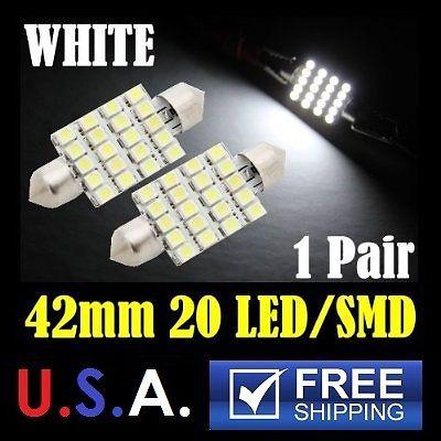 2pcs "brightest white" 42mm 20-smd 12v led dome light bulbs 211-2 212-2 569 578