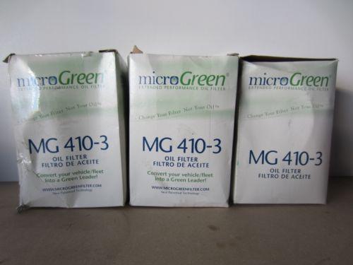 Lot of 3 microgreen mg 410-3 oil filters filter new 
