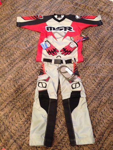 Nwt msr strike force mx atv motocross dirtbike offroad complete outfit w/gloves 