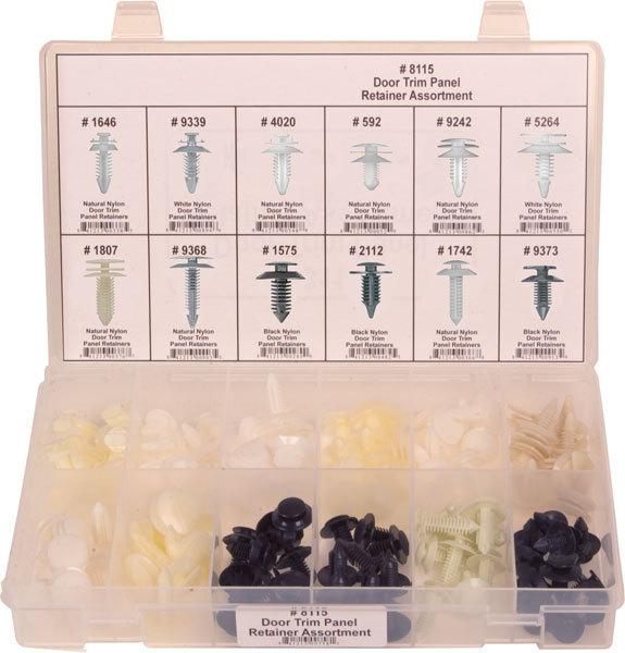 Domestic door panel retainer assortment 12 types 120 pieces