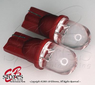 1 pair (set of 2) red rear side marker led t10 wedge light bulb 161 194na 158