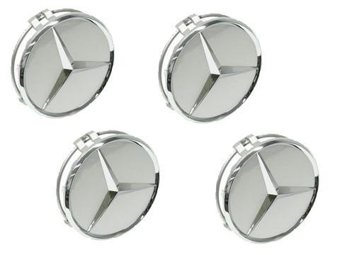 New genuine mercedes (2002-10) wheel center hub cap set (x4) oem caps