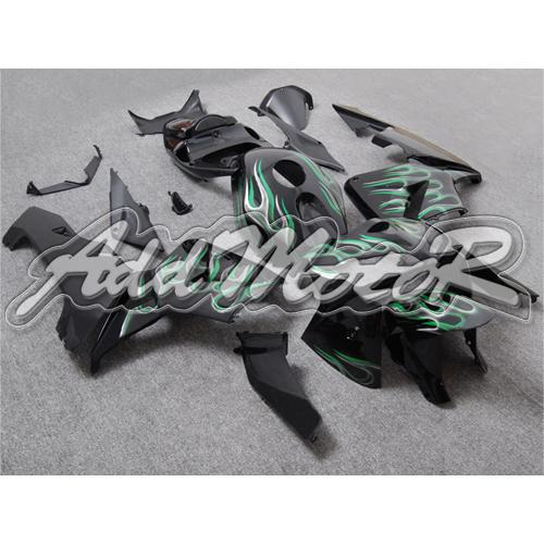 Injection molded fit 2005 2006 cbr600rr 05 06 green white flames fairing 65n25