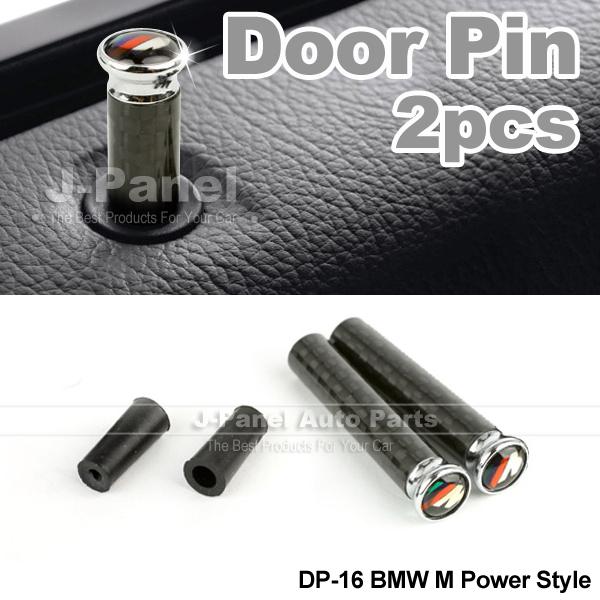 Pair 2 units carbon fibre metal door pins set fit for bmw m power cars interior