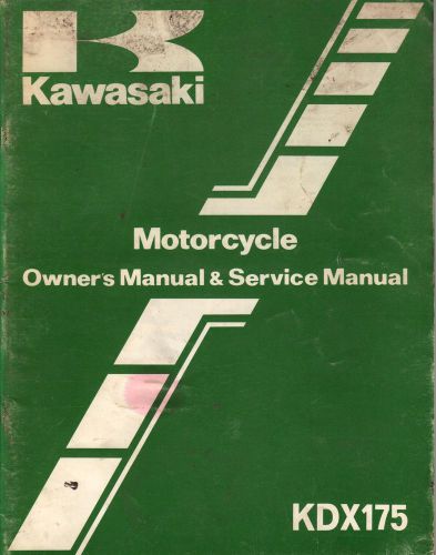 1982 kawasaki motorcycle kdx175 owners service manual p/n 99920-1167-01 (571)