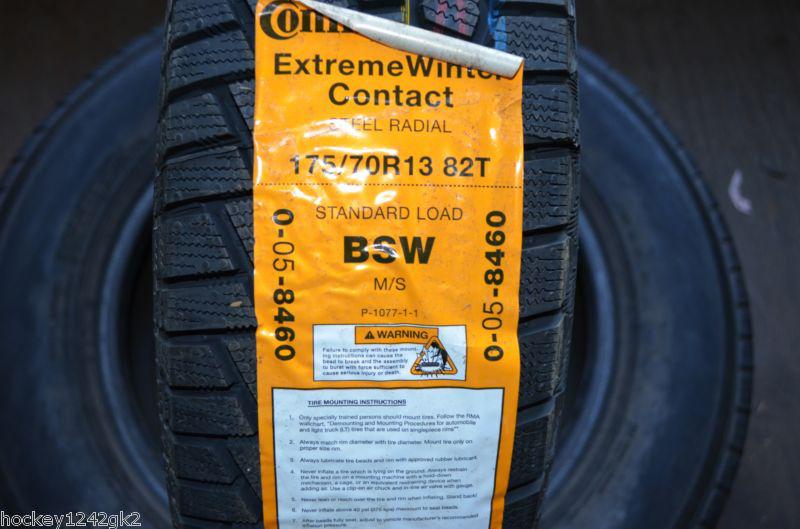 1 new 175 70 13 continental extreme winter contact tire