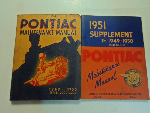 1949 1951 pontiac maintenance manual series 2000 2200 2v set stained worn w/supp