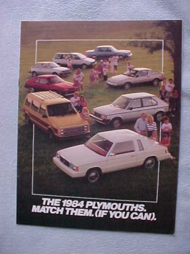 1984 plymouths match them if you can sales brochure