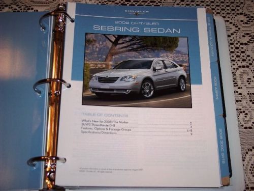 New 2008 chrysler sebring  sedan dealer salesperson product literature brochure!