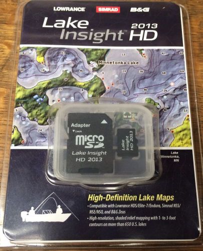 Lowrance micro sd card lake insight 2013 hd marine boat map chip gps hds elite