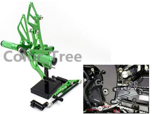 Cnc green aluminum rearsets foot pegs mount for yamaha yzf r1 2007-2008