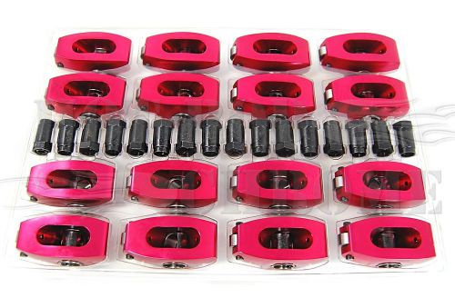 Roller rocker arms aluminum 1.60 ratio 7/16&#034; stud small block chevy 350 400 red