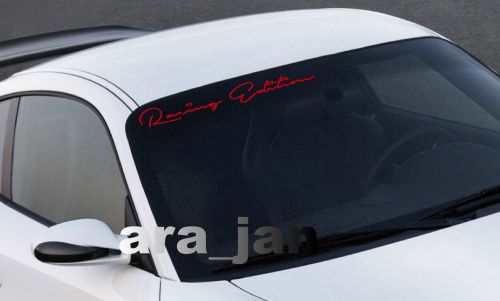 Windshield racing edition decal sticker sport car racing log emblem red