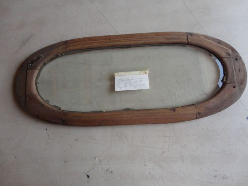 Antique oval beveled glass wood frame back window for cloth top touring car