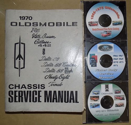 1970 oldsmobile orig! service manual 4 vol set_442/f85/cutlass s w-30 w31/hurst