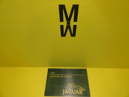 1987 jaguar passport to service booklet owners manual misc. booklet jag manuals