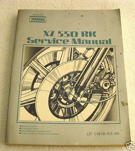 Yamaha motorcycle xz 550 rk 1983 service manual