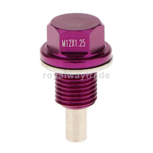 M12x1.25 anodized magnetic engine oil pan drain bolt plug for toyota purple