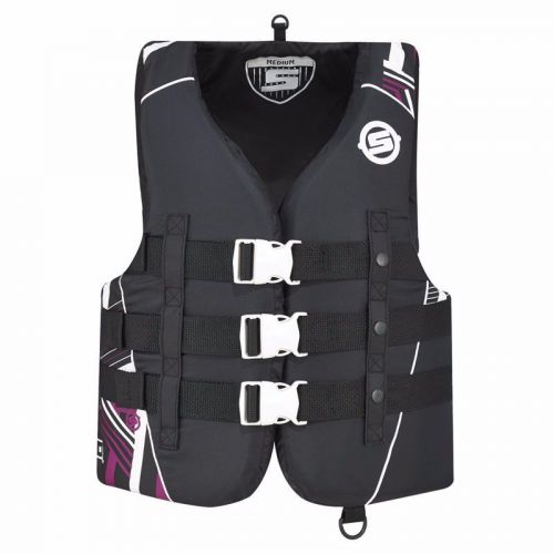 Sea doo oem women&#039;s vibe pfd life vest life jacket black pink l, xl, 3xl
