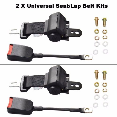 2 universal retractable seat/lap belt kit for club car yamaha and ezgo golf cart