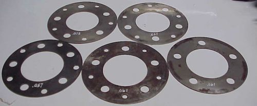 5 stainless steel 5 x 5 wheel spacers .035&#034;- .057&#034;-.058&#034;- .061&#034;-.061&#034; thick